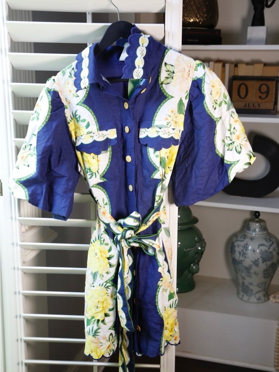 FARM Rio Dresses & Skirts - FARM Rio Navy Button-Up with Yellow Accent